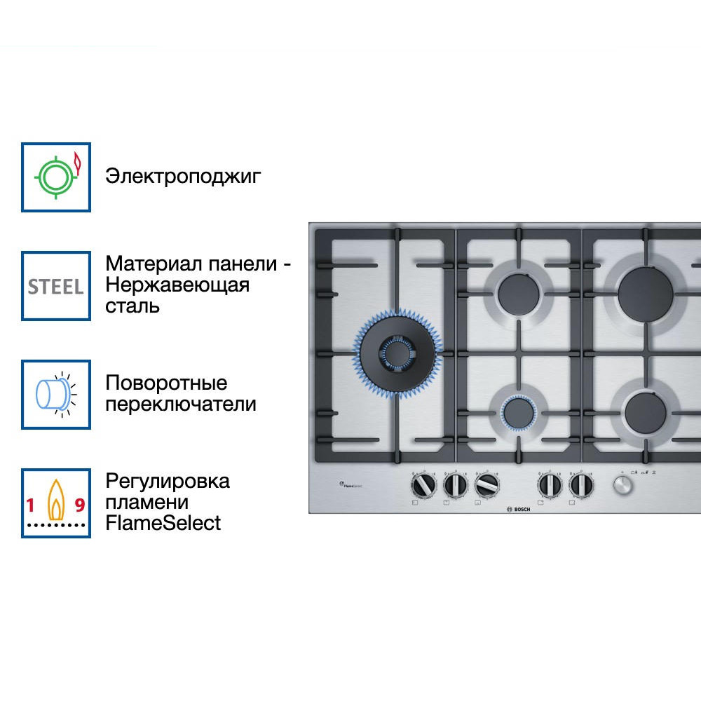 Газовая варочная поверхность Bosch PCS7A5M90